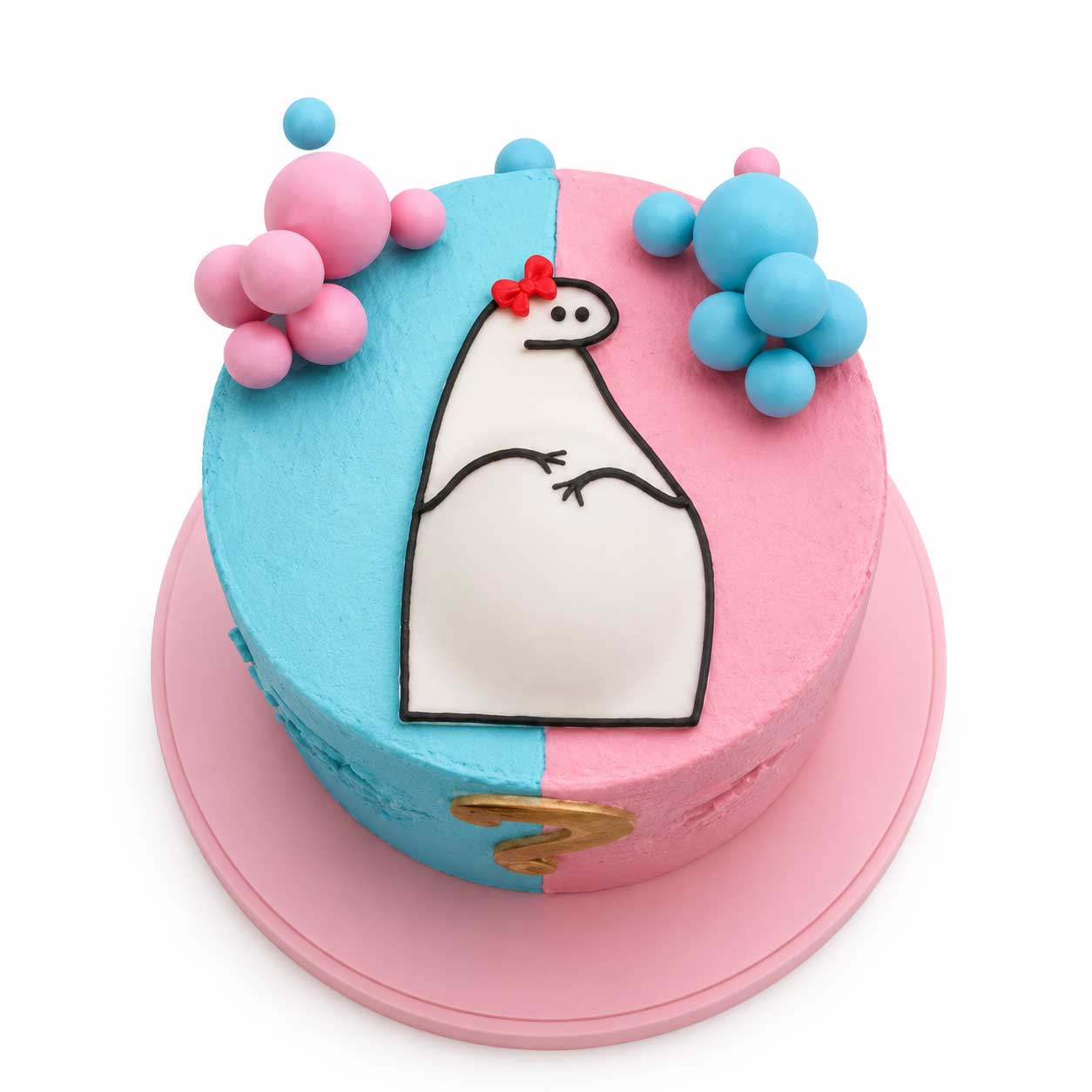 Minimalist Gender Reveal Cake
