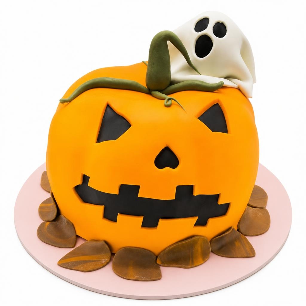Scary Pumpkin Halloween Cake